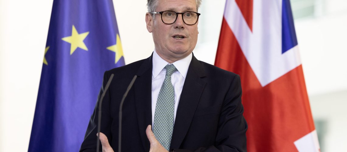 28/08/2024. Berlin, Germany. Prime Minister Keir Starmer meets German Chancellor Olaf Scholz for a bilateral meeting at the Bundeskanzlert. Picture by Simon Dawson / No 10 Downing Street
